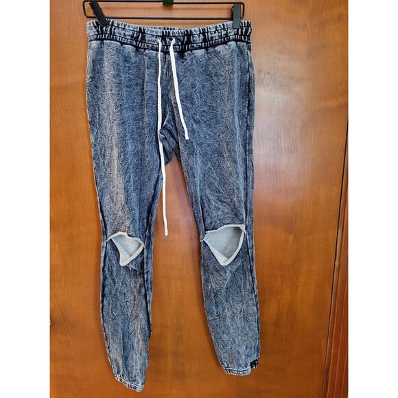 Revolve -Michael Lauren Jonas Jogger with Knee Slit - Size Medium - Blue - Picture 1 of 4